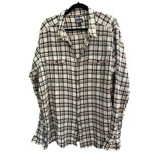 Patagonia Black‎ Brown Plaid Shirt XXL Soft Cotton Long Sleeve Western Camping